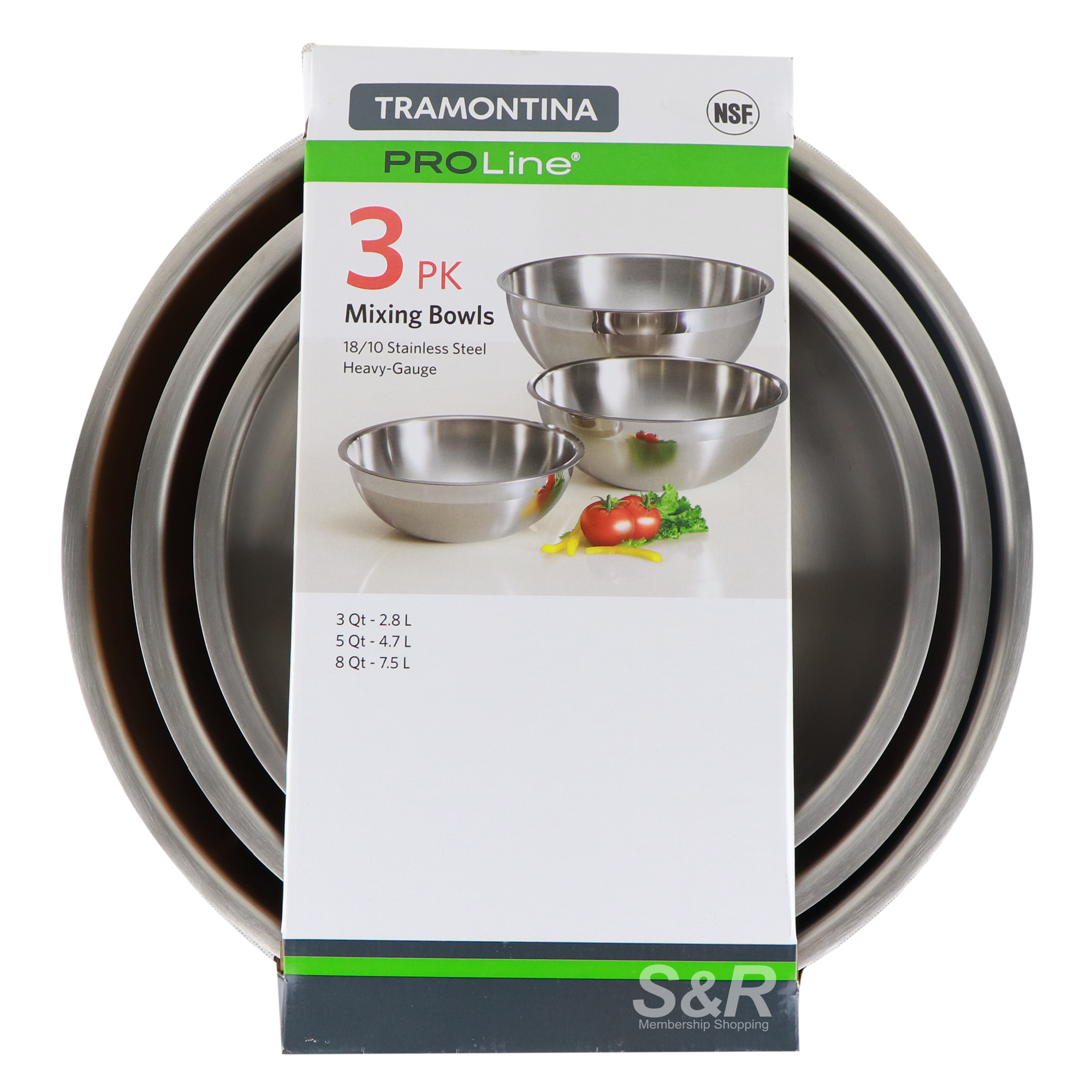 Tramontina ProLine Mixing Bowls 3pcs